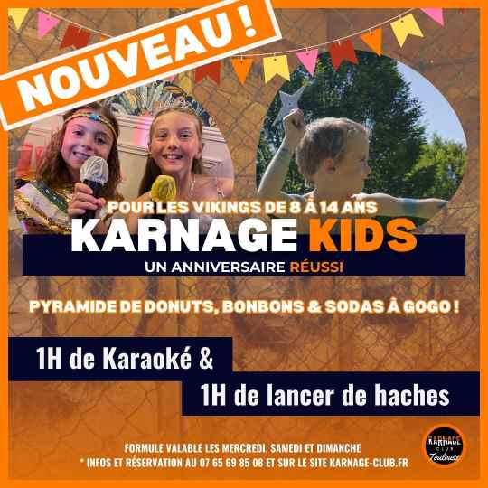 Formule spéciale Anniversaire de 8 à 14 ans au Karnage Club de Toulouse